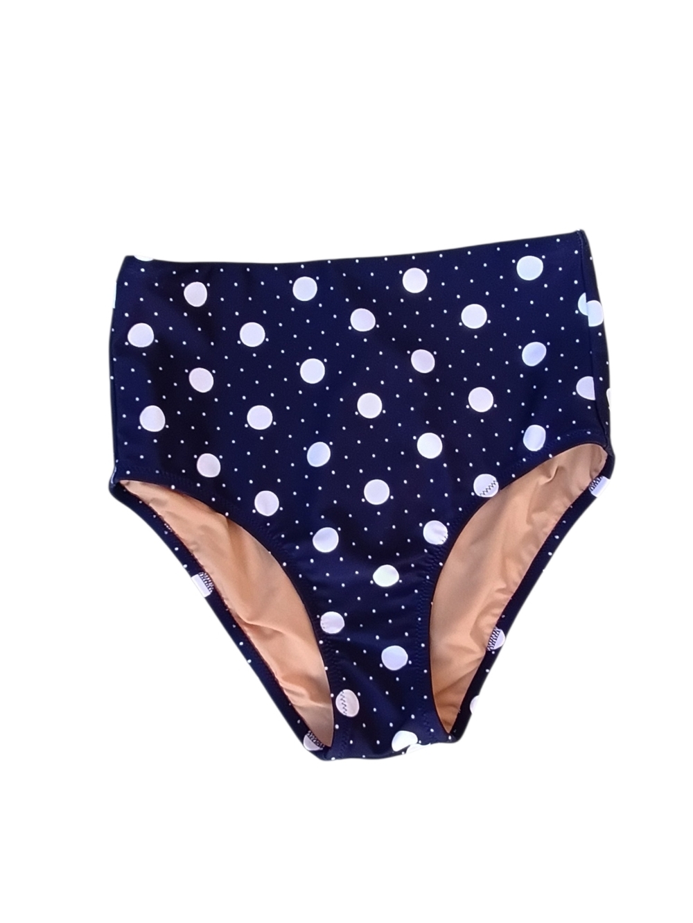 J Crew Polka Dot High Waist Bikini Bottom sz S NEW